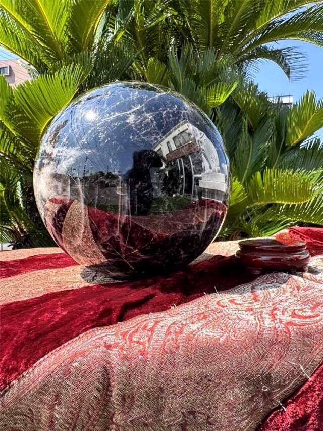 黒水晶 丸玉 約9.8kg モリオン 【商品番号：m-OKA2110-032】