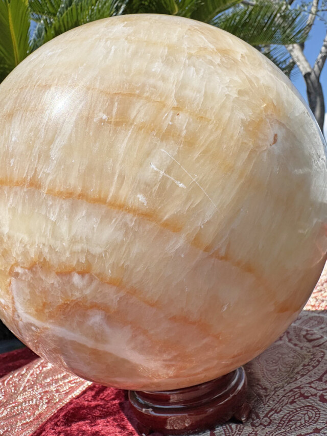アラゴナイト 丸玉 約10.9kg 霞石（あられいし） 【商品番号：m