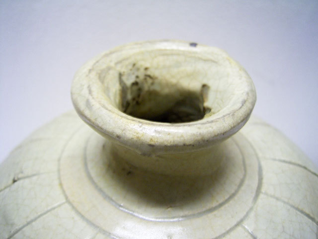 鶏龍山 粉青沙器 掻落扁壺 高さ約21cm 李朝 韓国 朝鮮 美品