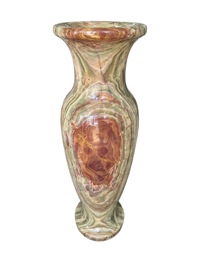 天然石の美しさ オニックス（オニキス） 花瓶A 【商品番号m-s0313】