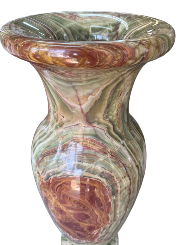 天然石の美しさ オニックス（オニキス） 花瓶A 【商品番号m-s0313】