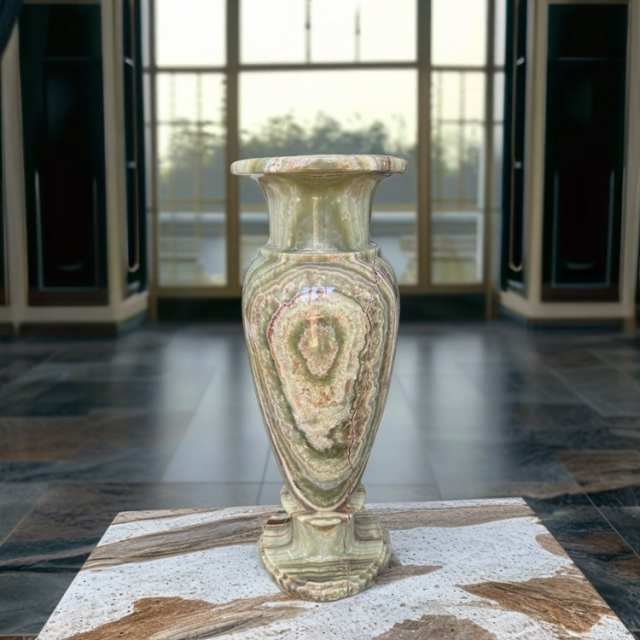 天然石の美しさ オニックス（オニキス） 花瓶B 【商品番号m-s1308-0266】