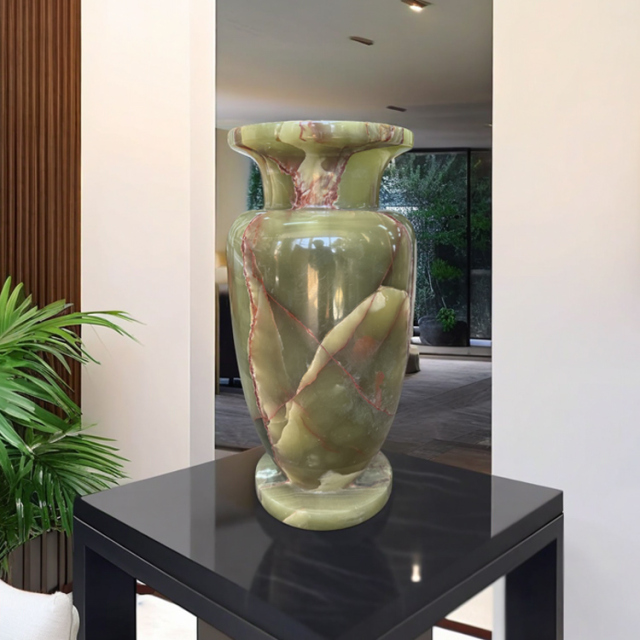 天然石の美しさ オニックス（オニキス） 花瓶 飾り壺 ONYX