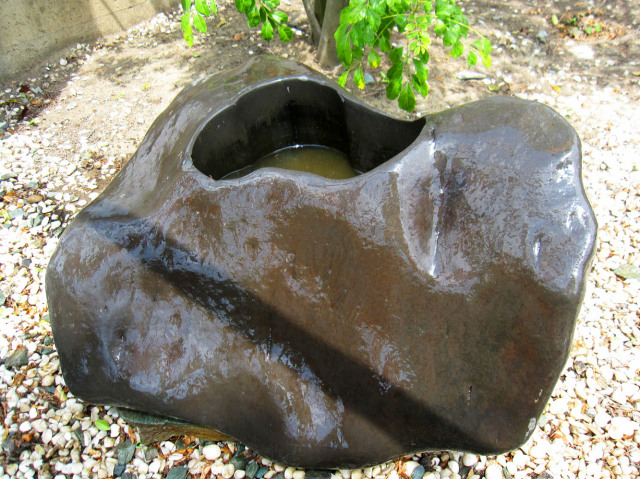 天然石 蹲(つくばい) 066 手水鉢【商品番号：m-ni066】