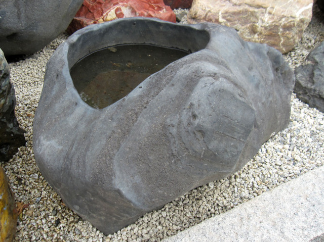 天然石 蹲(つくばい) 067 手水鉢【商品番号：m-ni067】