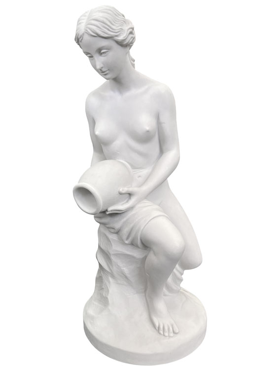 イタリア製 コスモラックス 水瓶を持つ女性 石像 大理石彫塑