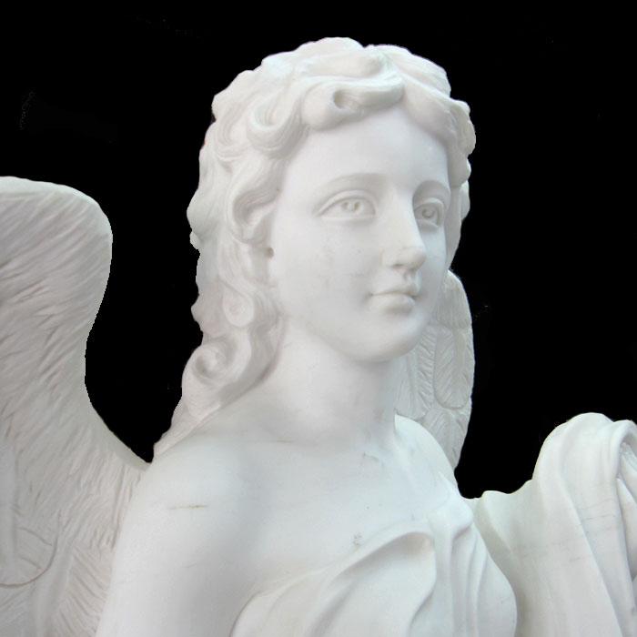 天然大理石彫刻（石像） サンタンジェロ城の聖天使をモチーフにした