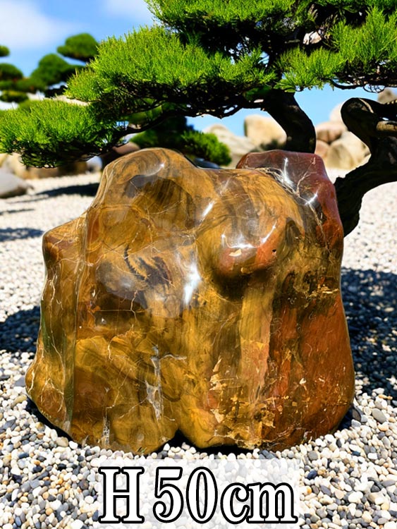 赤石 磨き 鑑賞石 水石 景石 【商品番号：m-ni131-2】