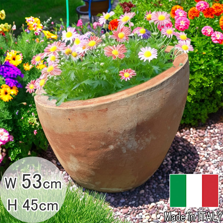 イタリア製 テラコッタプランター カンビアーノ 高さ45cm 現品限り 花鉢 【展示品特別セール】