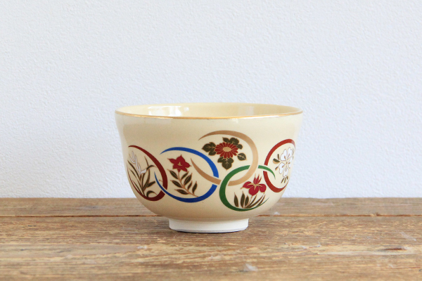 抹茶茶碗 仁清 花紋 宮地英香作