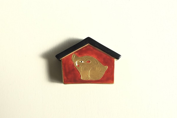 香合 亥 絵馬 久田宗也書付 真葛 宮川香斎作