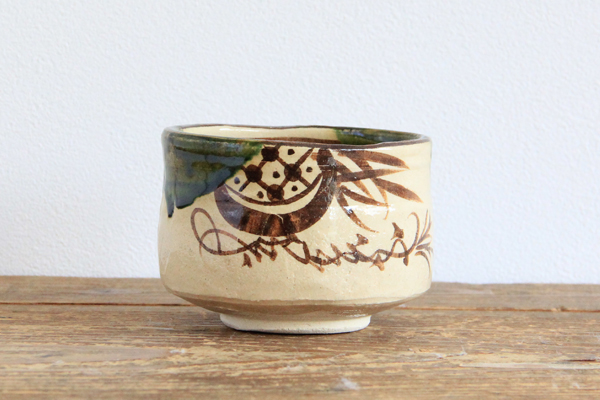 抹茶茶碗 織部 辰陶作