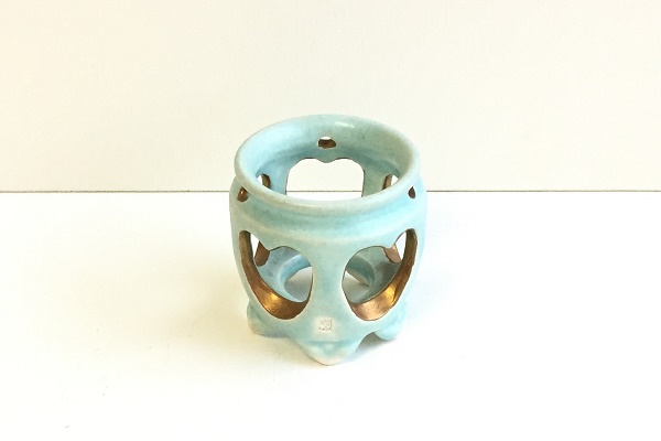 蓋置 青磁 夜学 瑞山作