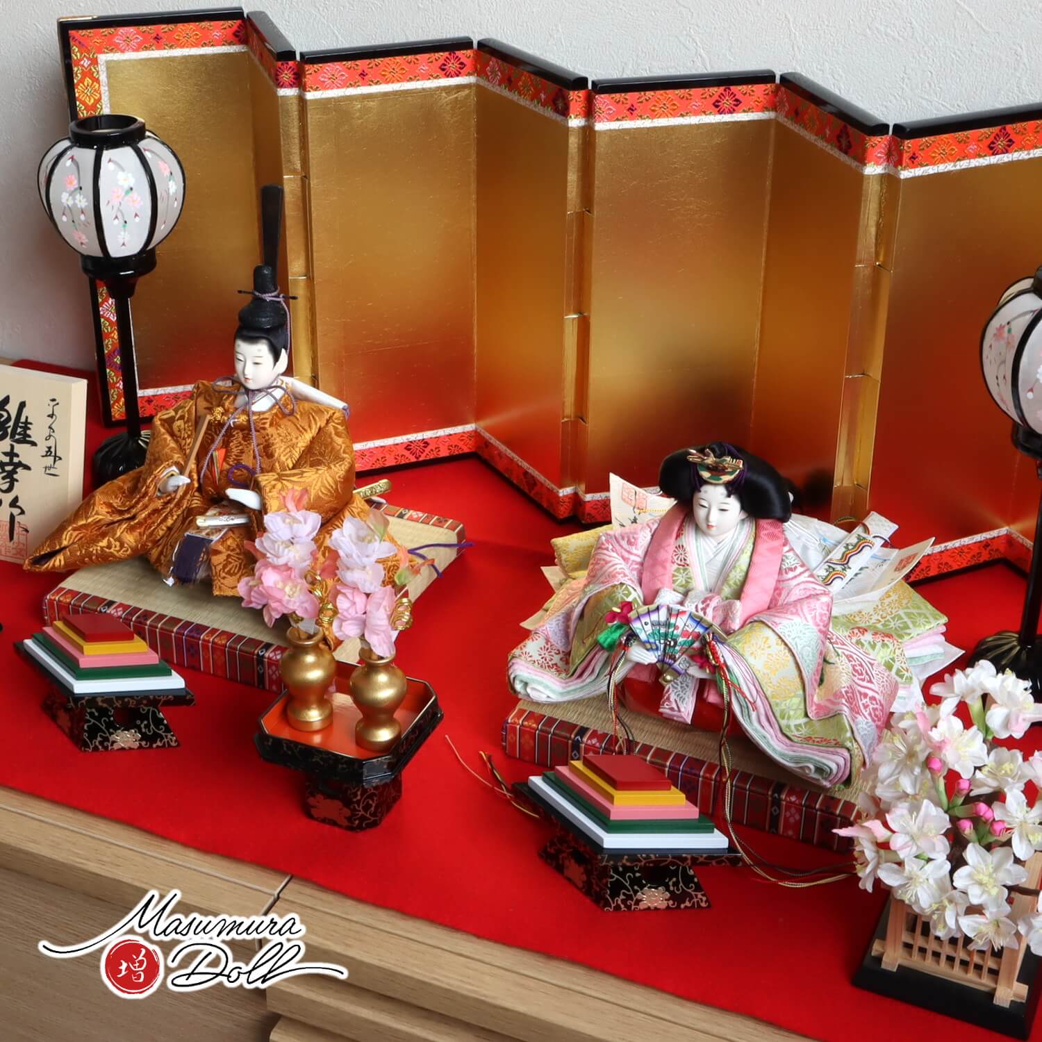 雛人形 ひな人形 おひなさま 平安雛幸 京11番 正絹西陣織 黄櫨染 桐竹鳳凰 かわいい お雛様 雛 親王飾り 増村人形店 MMN2160