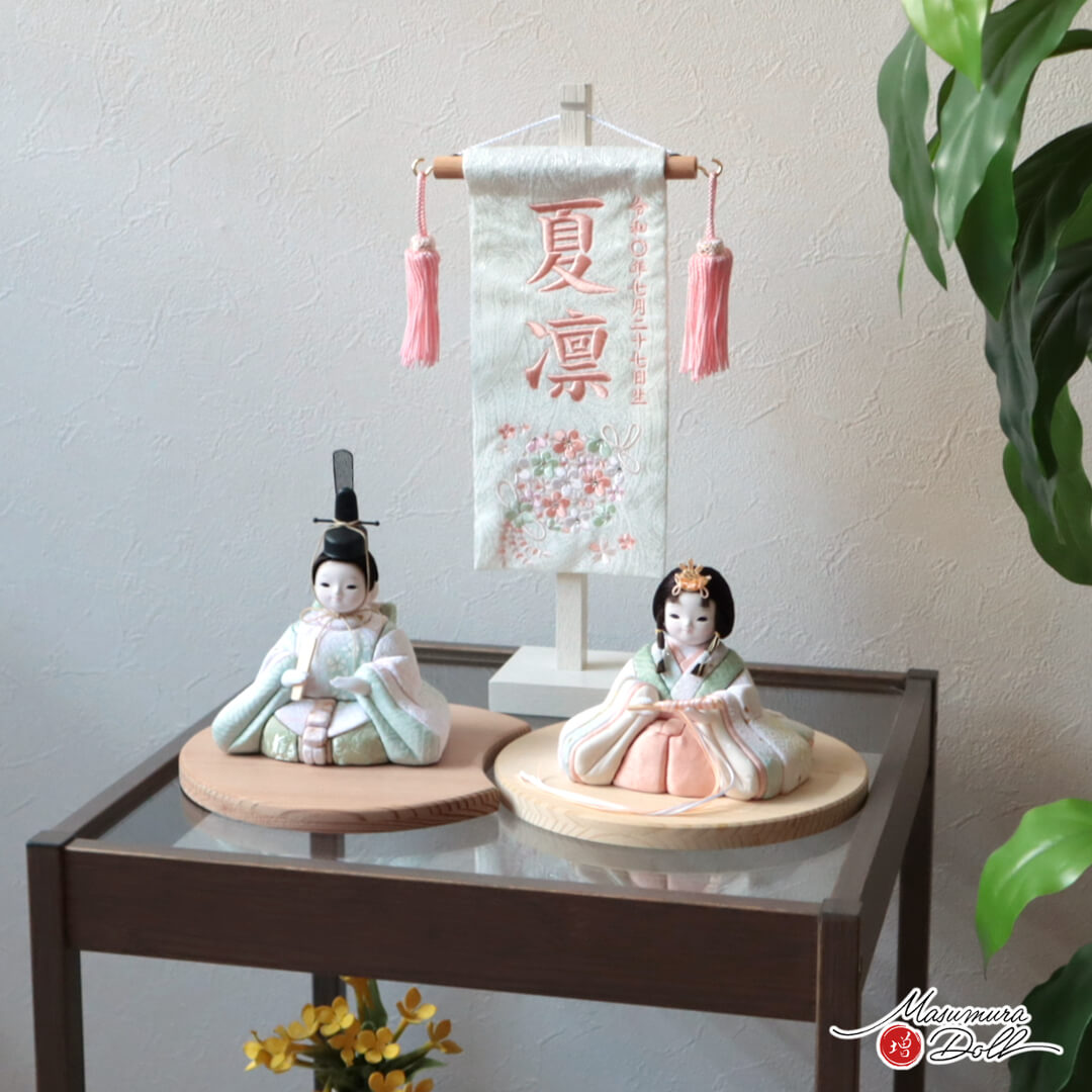 雛人形 コンパクト モダン おしゃれ インテリア ひな人形 おひなさま 希 nozomi 木目込み人形 杉製月 台大 かわいい お雛様 雛 親王飾り 増村人形店 MMN3610