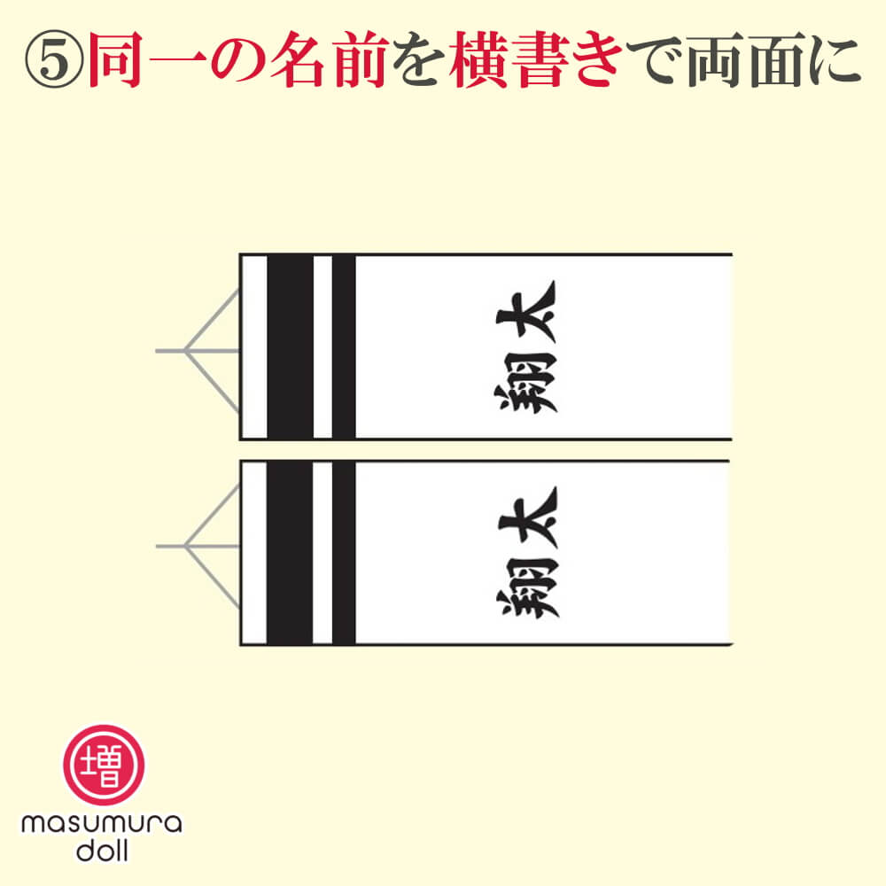 【こいのぼり・吹流しの名前、家紋入れ】同一の名前(横書き)を両面に※吹流しの加工料金であり、吹流しと同時にこちらの商品を御購入下さい※徳永こいのぼり用 10002510
