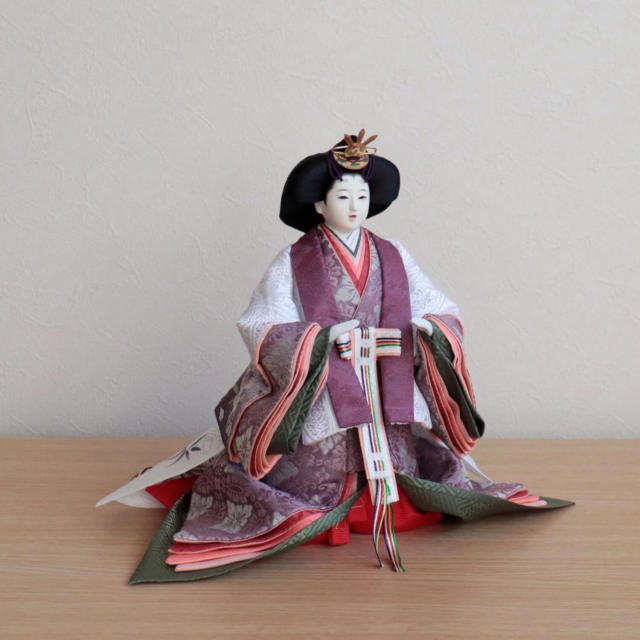 内閣総理大臣賞受賞作家 松宝作 35号 立雛 有職 雲立涌 紫ぼかし 刺繍