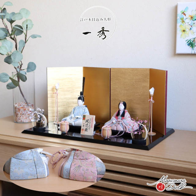 新作 伝統工芸品 正絹 木村一秀作 「風花雛」正絹西陣織 済美箔屏風