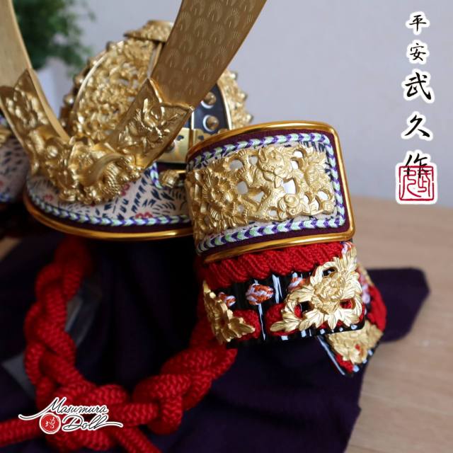 新作 伝統工芸士 京北野・平安武久作 京12号兜 濃紅赤糸 本漆塗