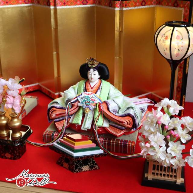 雛人形 新作 伝統工芸士・清水光雲作 25号 芥子 正絹西陣織即位礼正殿