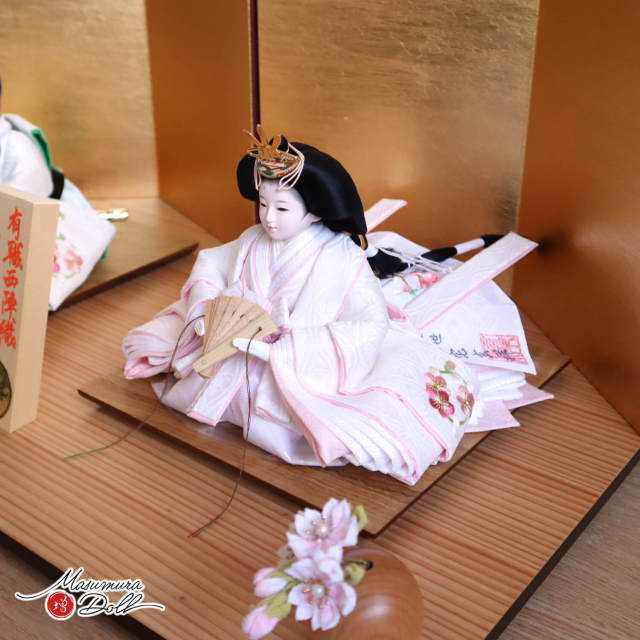 雛人形 新作 京都・二世 三宅玄祥作 11番 白重ね 雲立涌 梅刺繍 済美箔