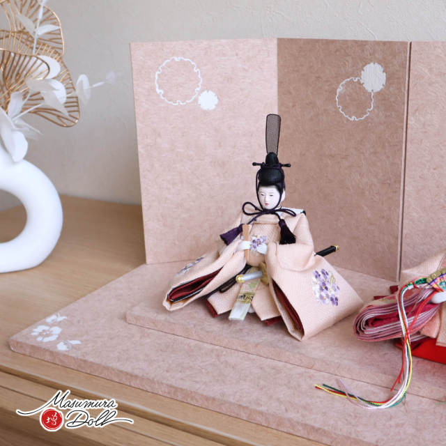 雛人形 新作 柴田家千代作 「結」花束刺繍 雪輪牡丹 盛上手描きセット