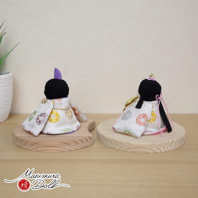 アクリルパノラマケース 白地色々丸 京都ちりめん細工増村別注ひな人形