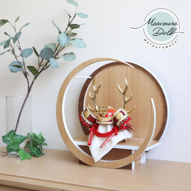 真田幸村公之兜東京久月五月人形家紋付き兜飾りオルゴール付きガラス