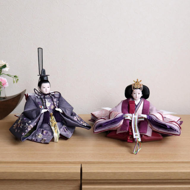 雛人形 内閣総理大臣賞受賞作家 松宝作 25号 芥子 つむぎ桜刺繍 屏風