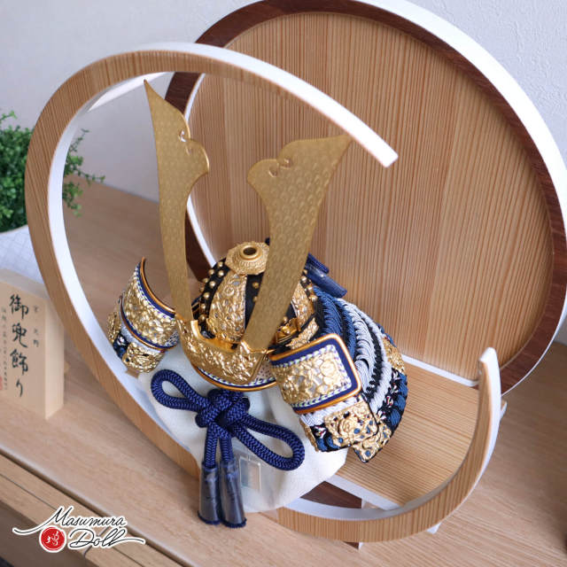 五月人形 選べる2種類 伝統工芸士 京北野・平安武久作 紺裾濃糸 本漆塗
