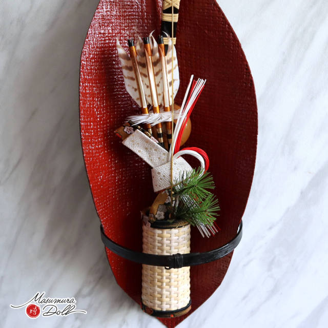 新作 那須 11号 破魔弓 壁掛け 本漆 麻布 乾漆 本藤巻 松 熨斗目 工芸