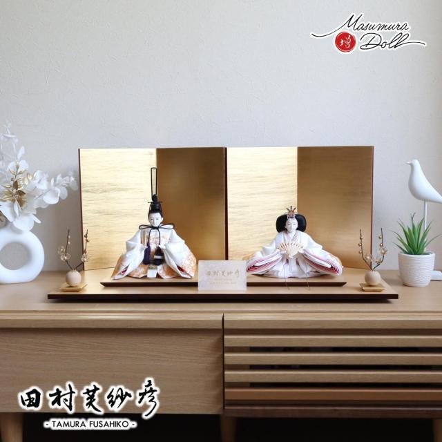 最新作 田村芙紗彦作 正絹西陣織 金駒刺繍 無地扇 済美箔屏風 クリア