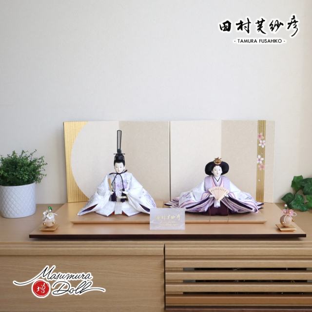 雛人形 オレンジと紫の衣装 雛人形「さやさや 衣装着・すずらん」｜雛人形の通販 ふらここ