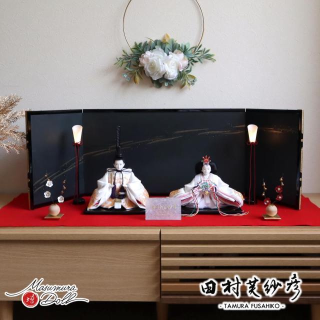 最新作 田村芙紗彦作 正絹西陣織 金駒刺繍 京製屏風「水瑞」北村松月堂