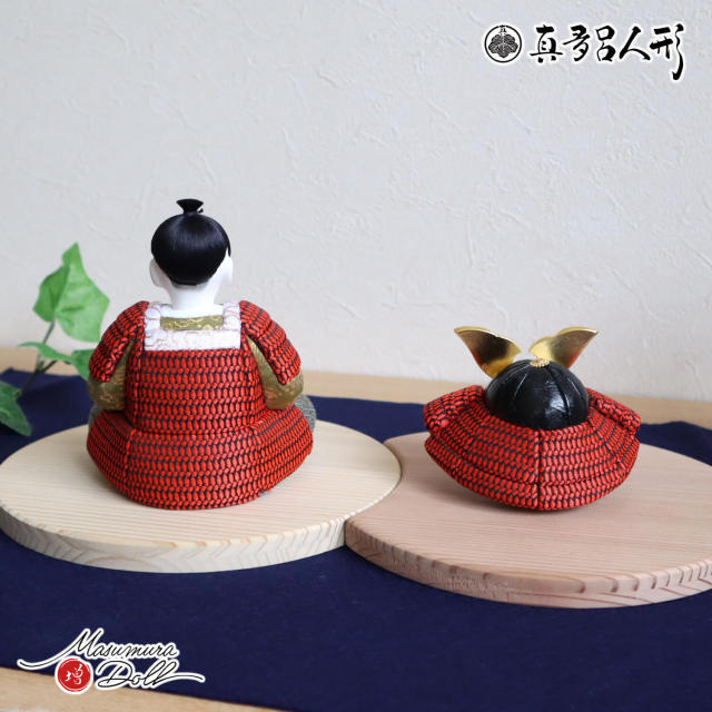 五月人形 三世・金林真多呂作 子供大将 「陽向」月-tsuki-(小)円形