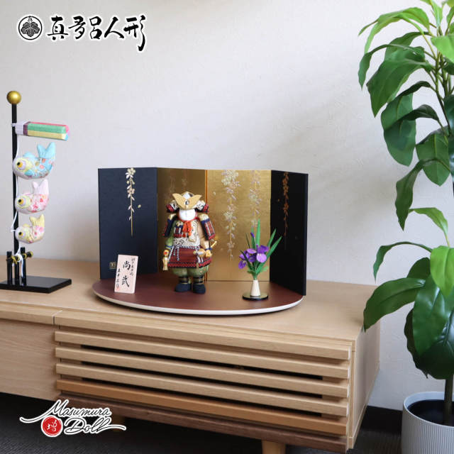 木目込人形 茶色と赤のストライプ 木目込人形 能人形 新能猩々【人形堂】