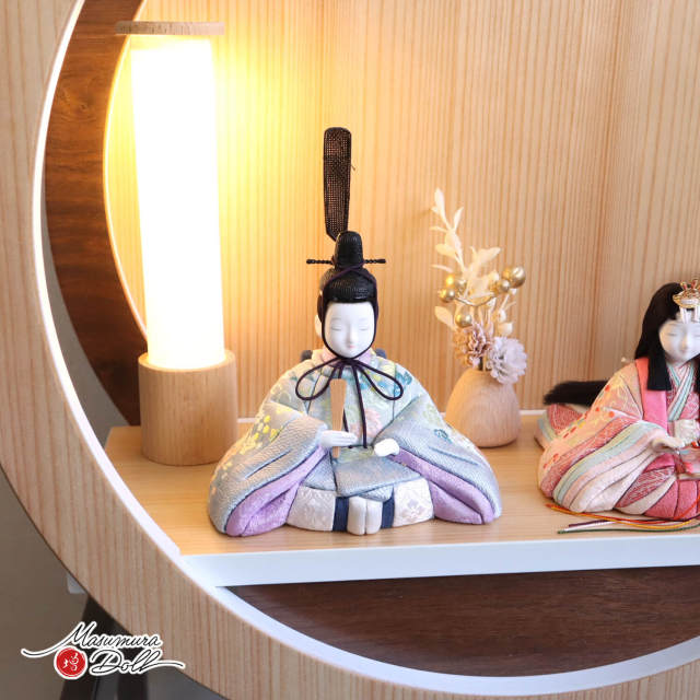 雛人形 伝統的工芸品 三世・金林真多呂作 『結愛』 正絹西陣織 37A 月