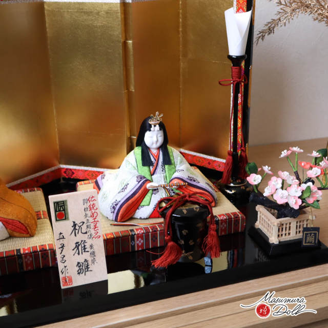 伝統的工芸品 三世・金林真多呂作 伝産・祝雅雛 正絹西陣織