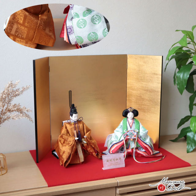 雛人形 コンパクト モダン おしゃれ インテリア ひな人形 おひなさま   田村芙紗彦 黄櫨染 立雛 天皇陛下 御即位儀礼 束帯 かわいい お雛様 雛 親王飾り 増村人形店 MMN3459