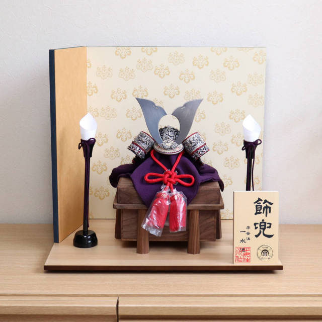 五月人形 京都・平安一水作 京8号 赤糸(茜糸)極上総裏 国宝 竹雀兜飾り