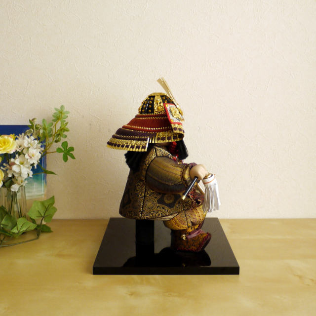 柿沼東光作 子供鎧着大将 若大将 紫色 西陣織衣裳 五月人形 5月人形