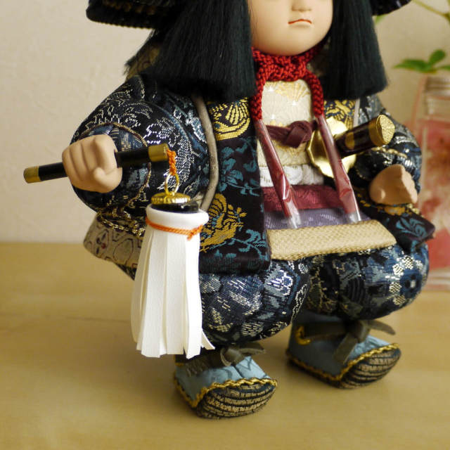五月人形 柿沼東光作 子供鎧着大将 若大将「誉」群青色 西陣織衣裳 5月