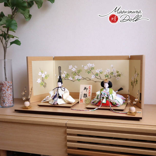 京都くろちく謹製木目込み誰が袖屏風