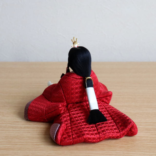 雛人形 柿沼東光作 親王飾「杏」正絹西陣織 屏風本仕立箔押 正絹紅白梅