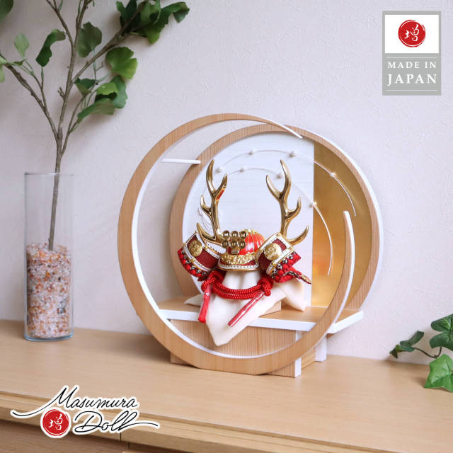 最新作 完全日本製レッド ゴールド 武将 真田幸村 兜 月-tsuki-水引