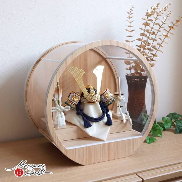 兜　置物　ビンテージ 五月人形 ケース飾り 兜 最新選べる兜2種類 伝統工芸士 誠山作 7