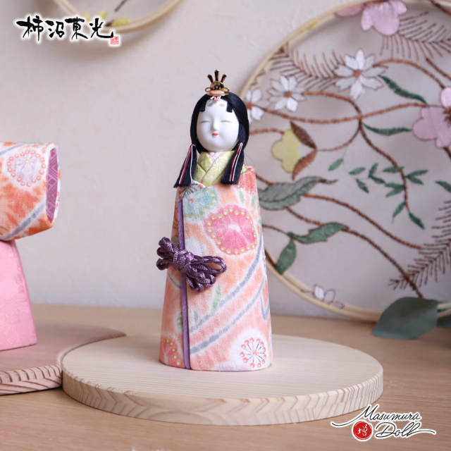 新作 伝統工芸士 柿沼東光作 立雛 「万華鏡」国産杉製月飾台(大