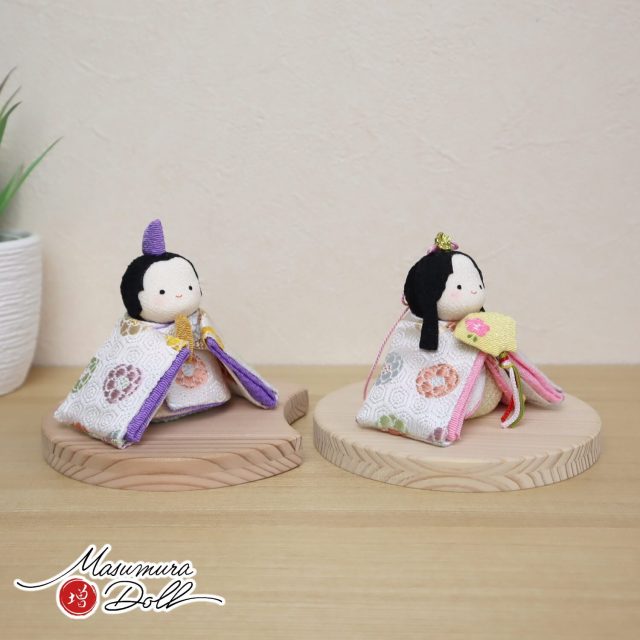 アクリルパノラマケース 白地色々丸 京都ちりめん細工増村別注ひな人形