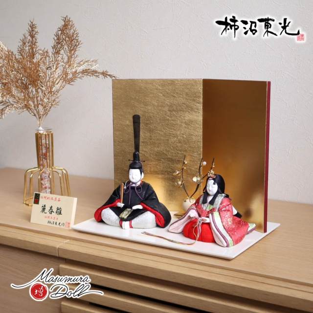 新作伝統的工芸品 柿沼東光作 伝産・麗春雛(漆箔正絹西陣織) 済美箔