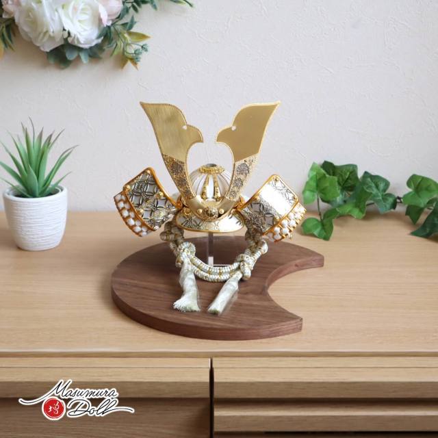 最新作 選べる2種類 ☆ 彫金七宝兜 ゴールド&シルバー 月-tsuki- 月型